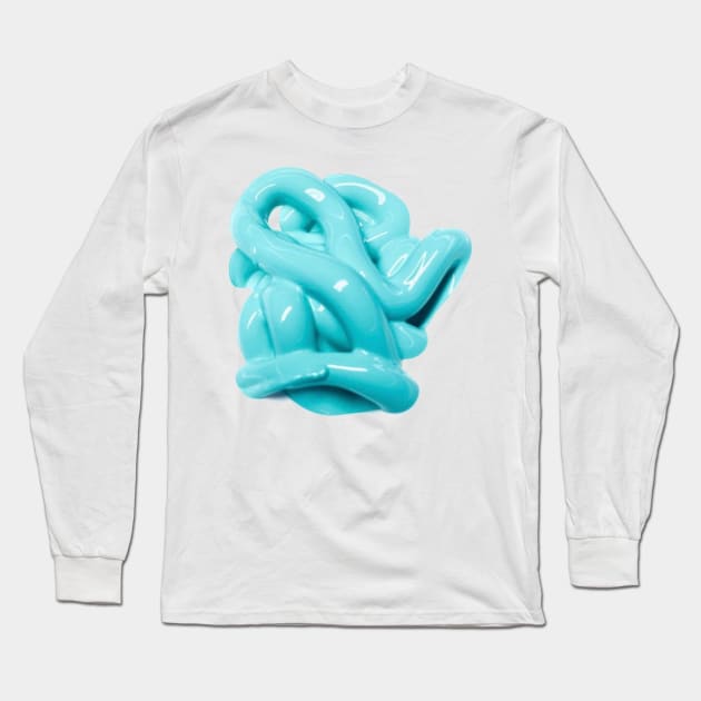 Turquoise Squirt Long Sleeve T-Shirt by turddemon